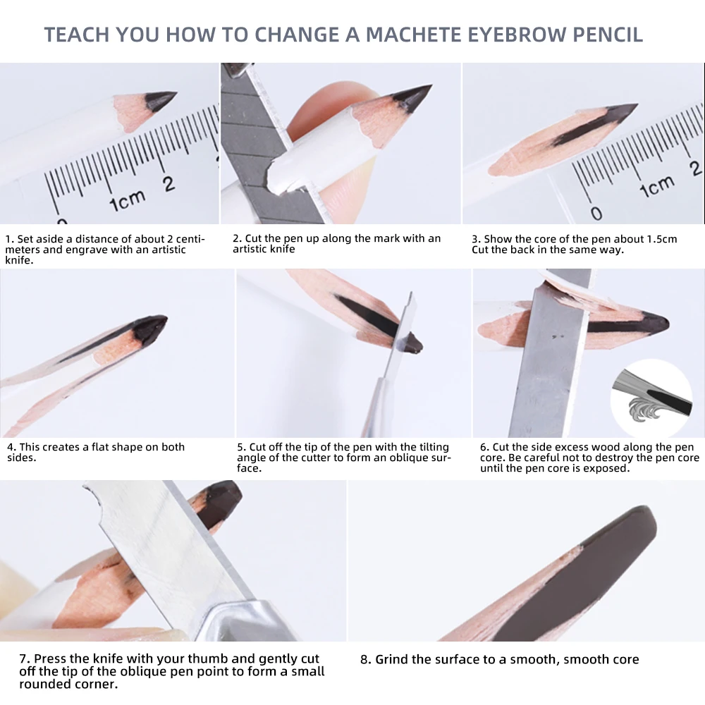 Карандаш для бровей автоматический матовый водостойкий с кисточкой 5