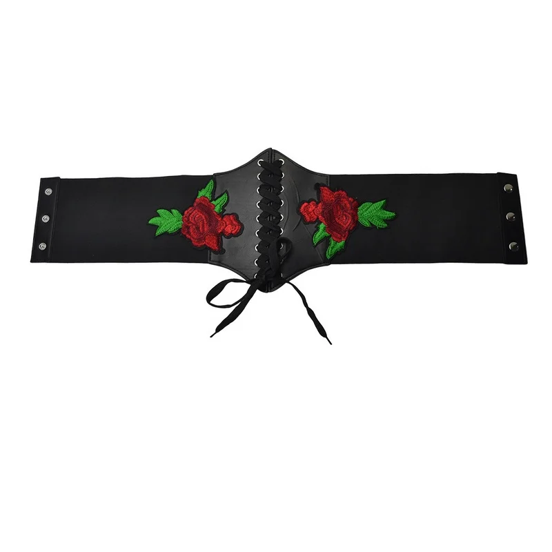Женский корсет с вышивкой розы Hchenli ультра широкий регулируемый из искусственной