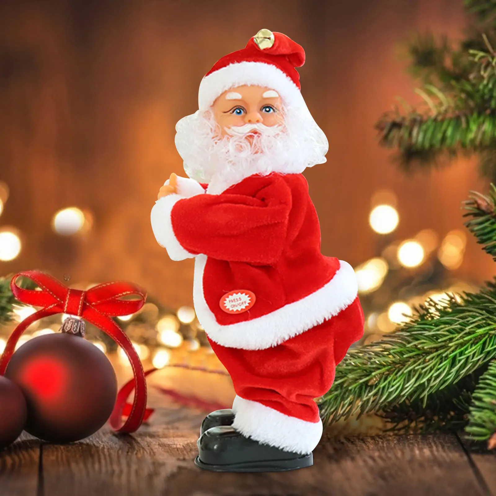 

Santa Claus Climbing Beads Battery Operated Electric Climb Up and Down Climbing Santa with Light and Music Christmas Decoration