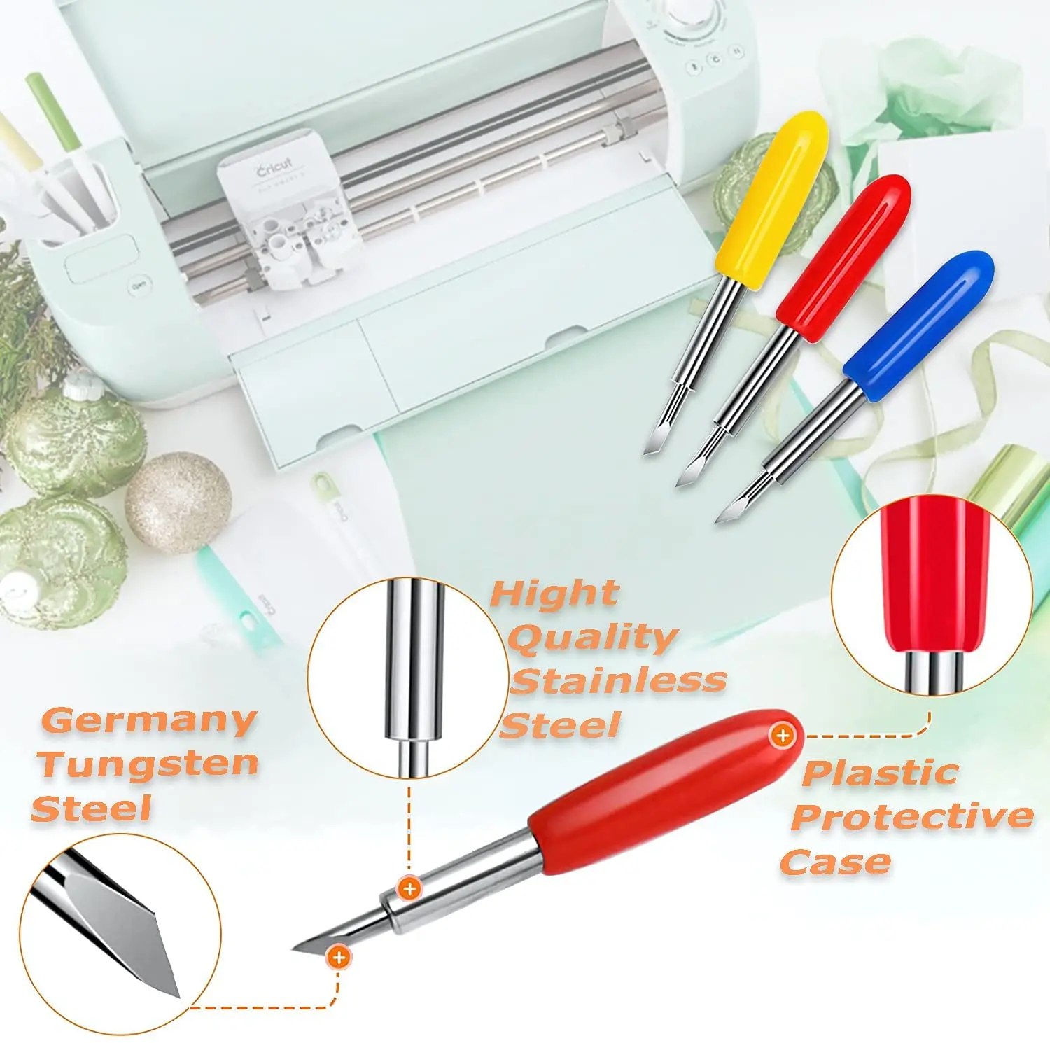 20 Pcs Replacement Blades for Cutting Machine Including 5PCS Fine-Point 10PCS Standard Blaeds and Deep Blade | Дом и сад