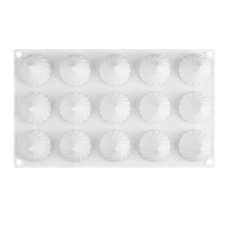 

15 Cavity Cone Whirlwind Onion Candles Silicone Mold Kitchen Baking Chocolate Cake Mold Mousse Truffle Dessert Bakeware Tools