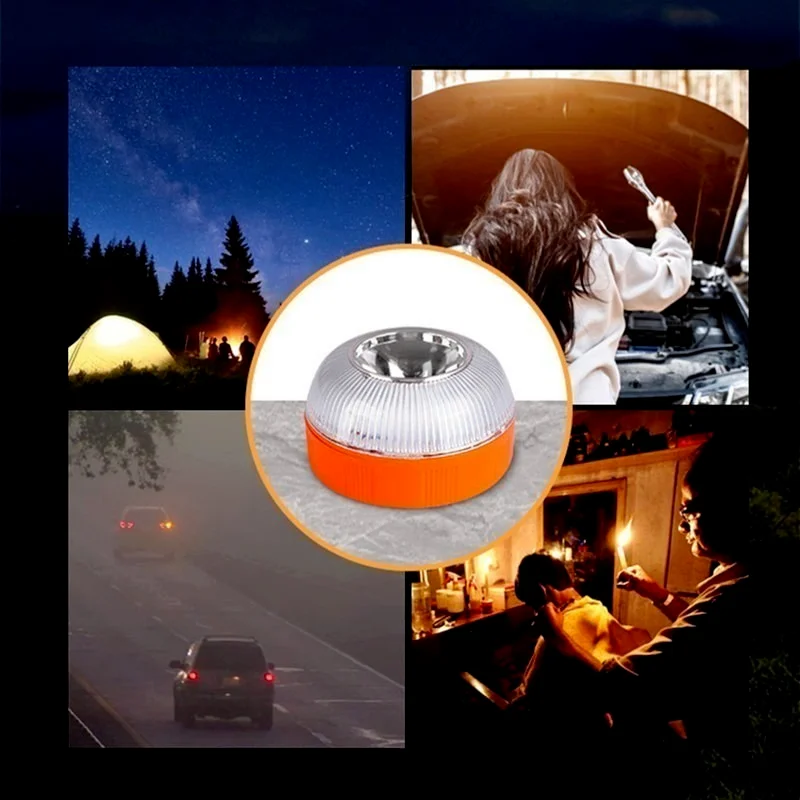 

Car Emergency Beacon Light V16 Approved DGT Road Flares Magnetic Help Flash Roadside Traffic Safety Warning Rechargeable Lamp