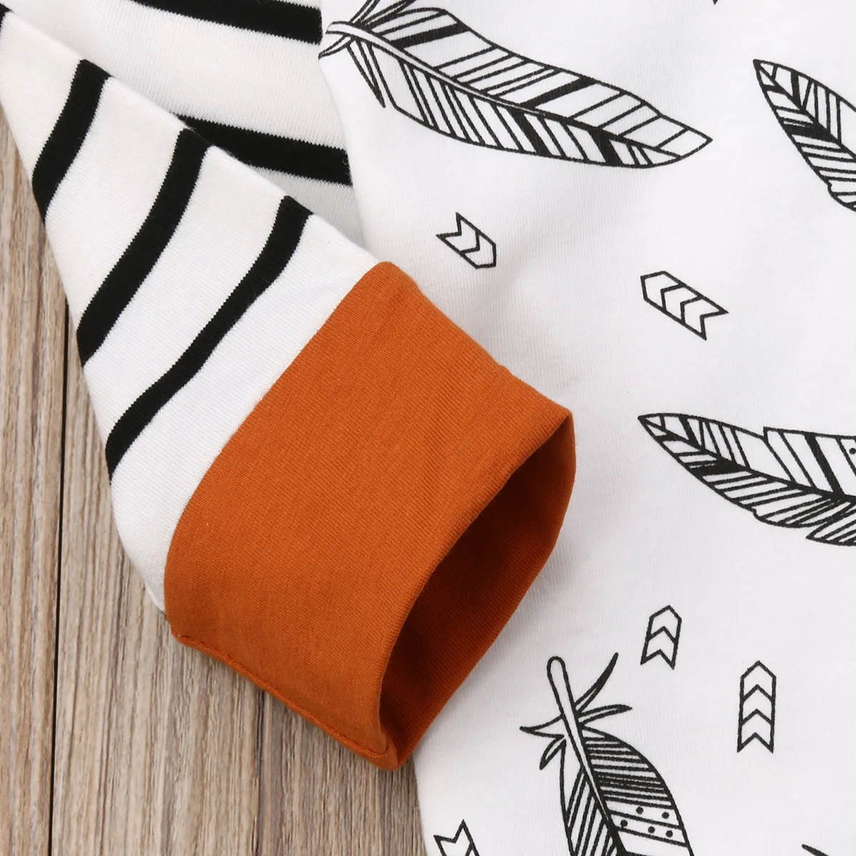 Ropa para beb&eacute; reci&eacute;n nacido, peleles de plumas, Tops, pantalones a rayas, conjunto de ropa, trajes, ropa infantil-4