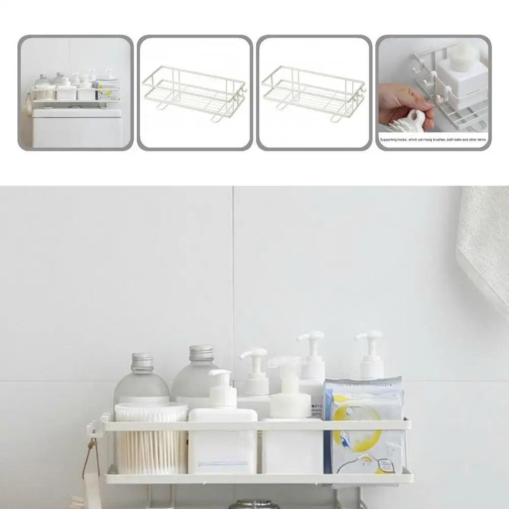 

Long Lasting Excellent Over Toilet Storage Shelf Iron Toilet Storage Rack Sturdy for Household