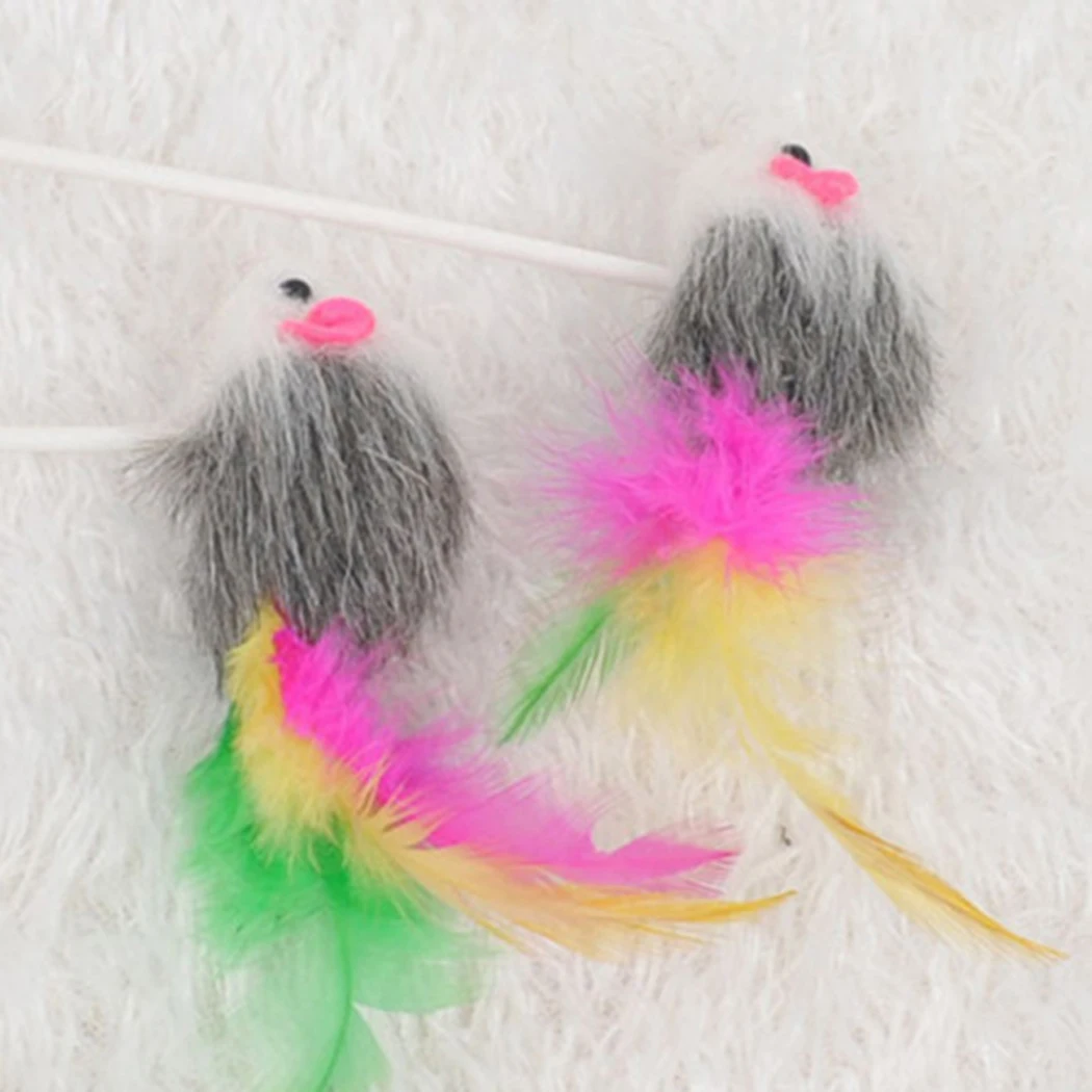 2 шт. кошка игрушка пластиковые кошачьи игрушки перо забавные кошки мышки Форма