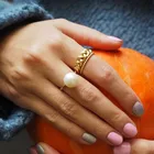 Кольцо TAUAM из нержавеющей стали с листьями женское, украшение с текстурой под золото 18 К, модное ювелирное изделие, 2021