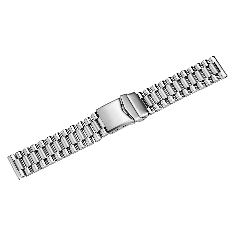 

22mm Lightweight Silver Stainless Steel Watch Band Luxury Watches Strap Universal High Quality Bracelet Replacement Accessories