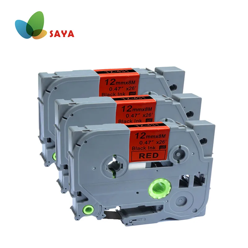 

Saya 3 шт P-Touch совместимый для Brother Tze-431 12 мм x 8 м стандартная этикеточная лента