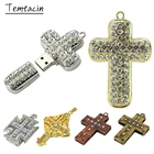 Кристалл ожерелье кулон крест USB флеш-накопитель 8 ГБ 16 ГБ 32 ГБ 64 ГБ флешка 128 ГБ 256 ГБ металлический флэш-накопитель USB 2.0 флеш-накопитель