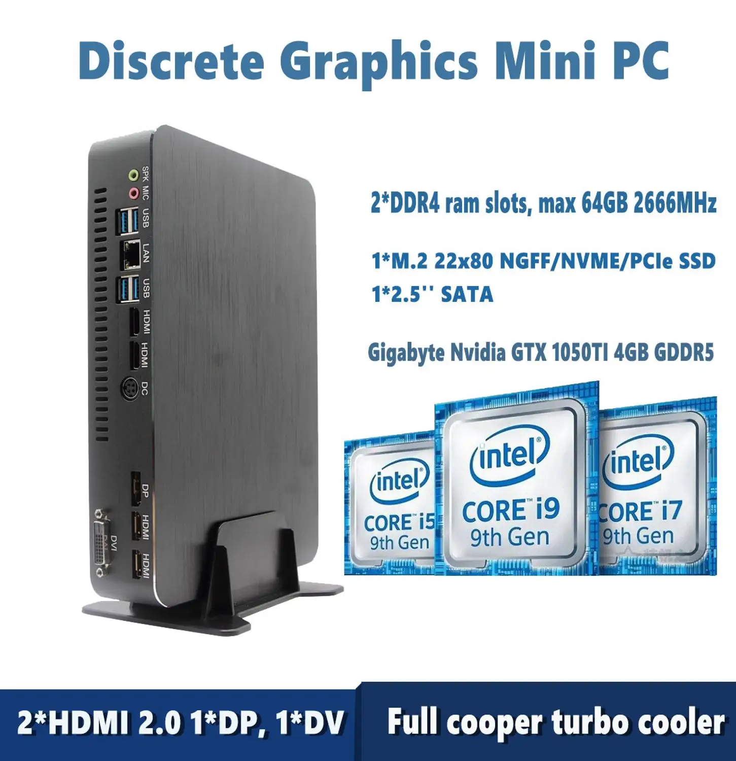 Topton 2020 новейший игровой мини ПК i5 9400F 6 ядер нитей Nvidia GTX 1050TI 4 Гб компьютер богатые