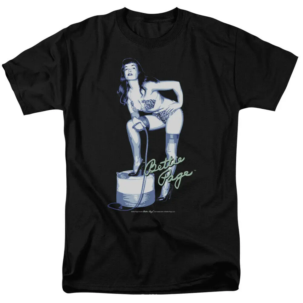 Лицензионная футболка Bettie Page хозяйка 1950s модель для девушек черная