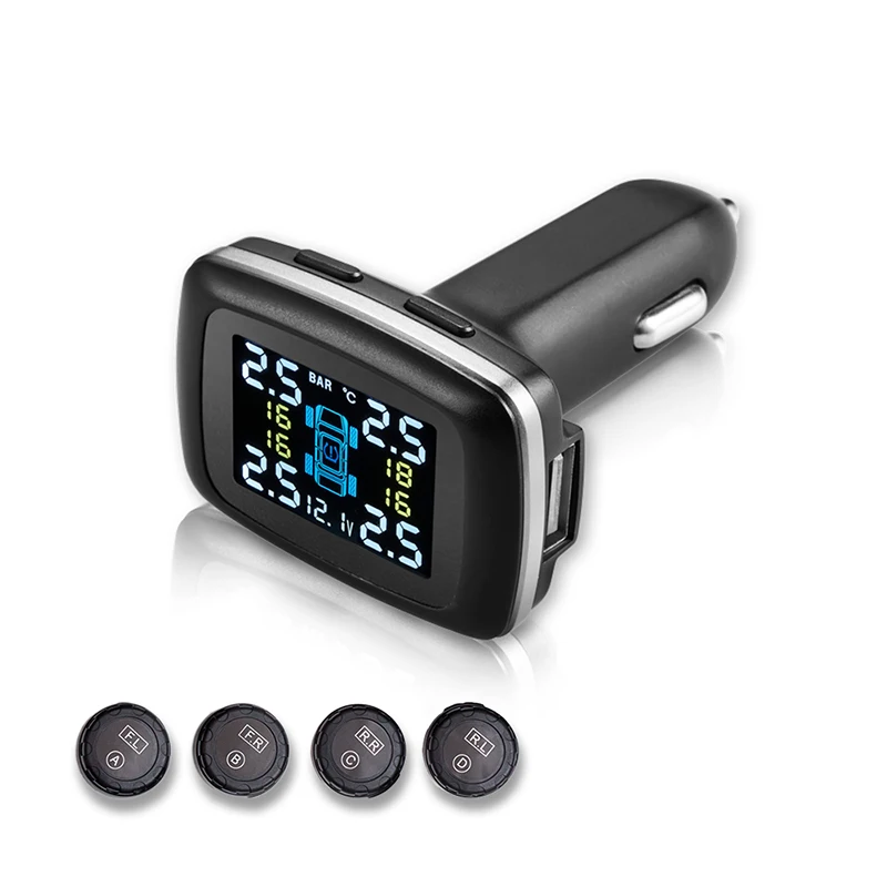 Car Tire Pressure Monitoring System TPMS Real-time Digital Display 4 Sensors Car Styling
