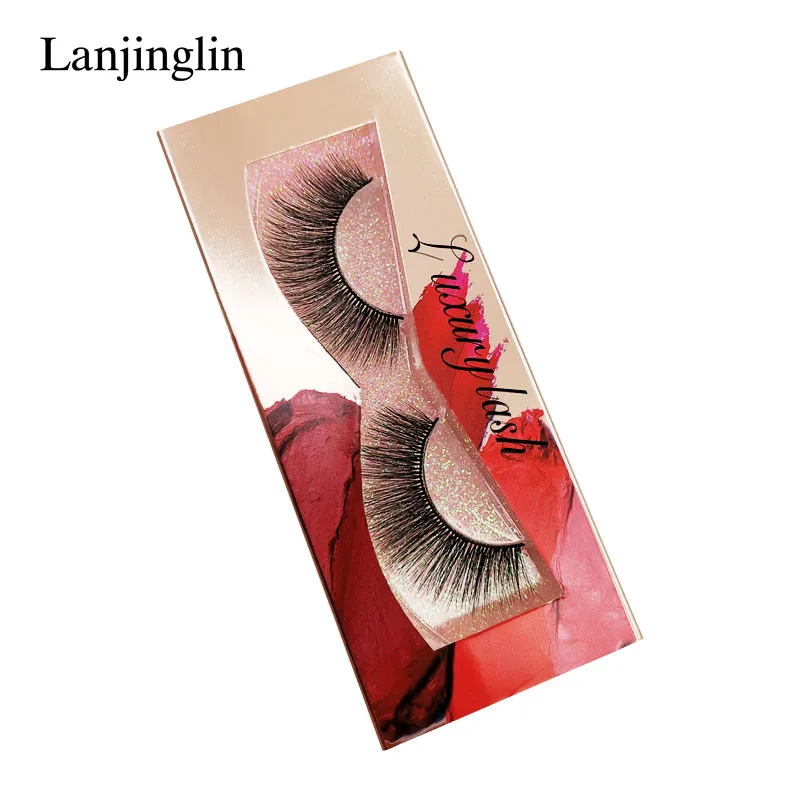 LANJINGLIN, 1 пара, 3d, норковые накладные ресницы, натуральные, длинные, накладные ресницы, для наращивания, сексуальные, для макияжа, красивые, бесклевые, оптом