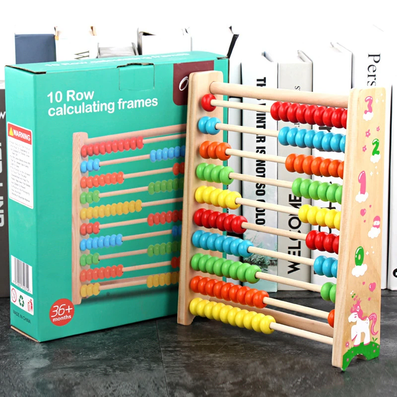 Wooden Children Colourful Digital Ten Archives Calculation Frame With An Abacus Child Initiation Good | Игрушки и хобби