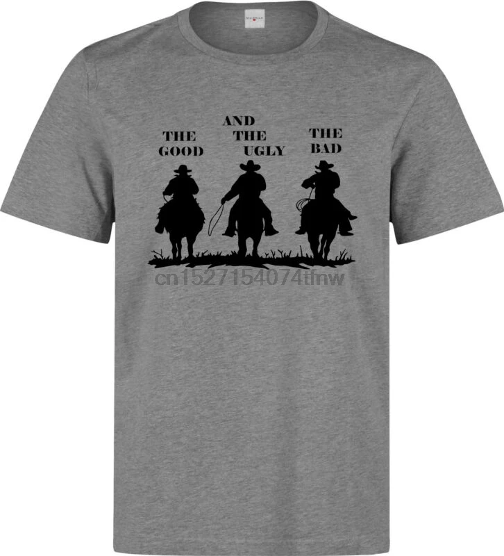 

The Good The Bad and The Ugly Western cowboy men's grey t shirt