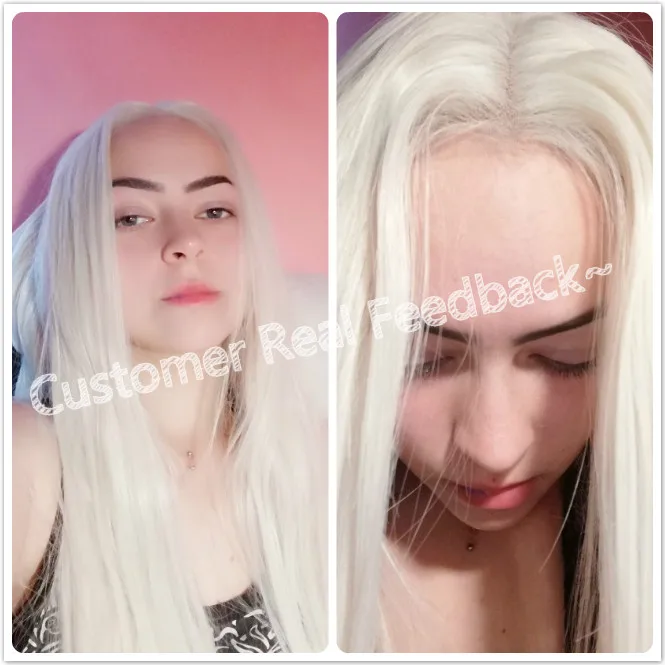 BeautyTown HandTied оранжевый красный 1B белый термостойкие прямые Косплей Знаменитости Девушка Свадебная вечеринка синтетический парик на кружеве