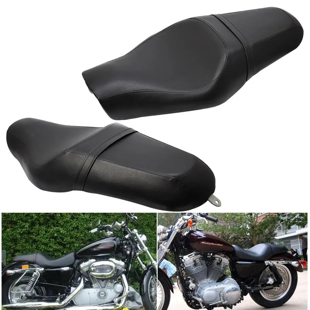 Сиденье для водителя и пассажира мотоцикла черное Harley Sportster XL883 N XL1200 Iron 48 72 |