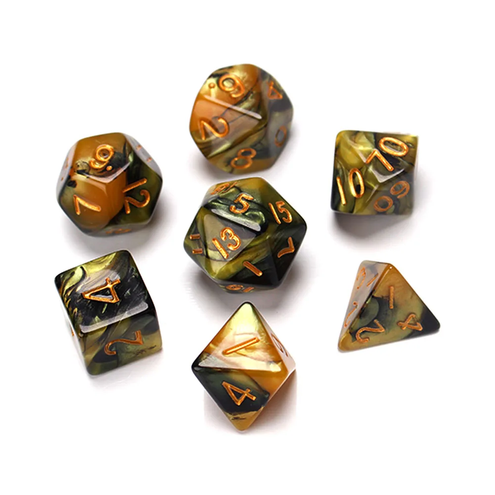 7 шт./компл. цифровые кости многосторонний акриловые подарок для ролевой игры