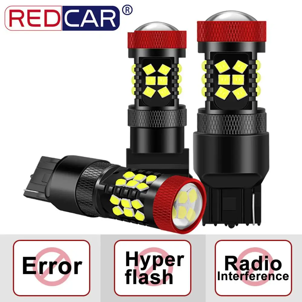 2 шт. Canbus T20 светодиодные лампы 7440 W21W Led 7443 W21/5 Вт не Hyperflash светильник T25 3157 P27/5 3030