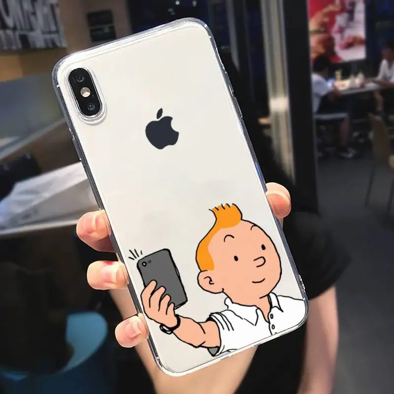 

American cartoon The Adventures of Tintin Phone Case Transparent For iphone 5 s c se 6 s 7 8 11 12 plus mini x xs xr pro max