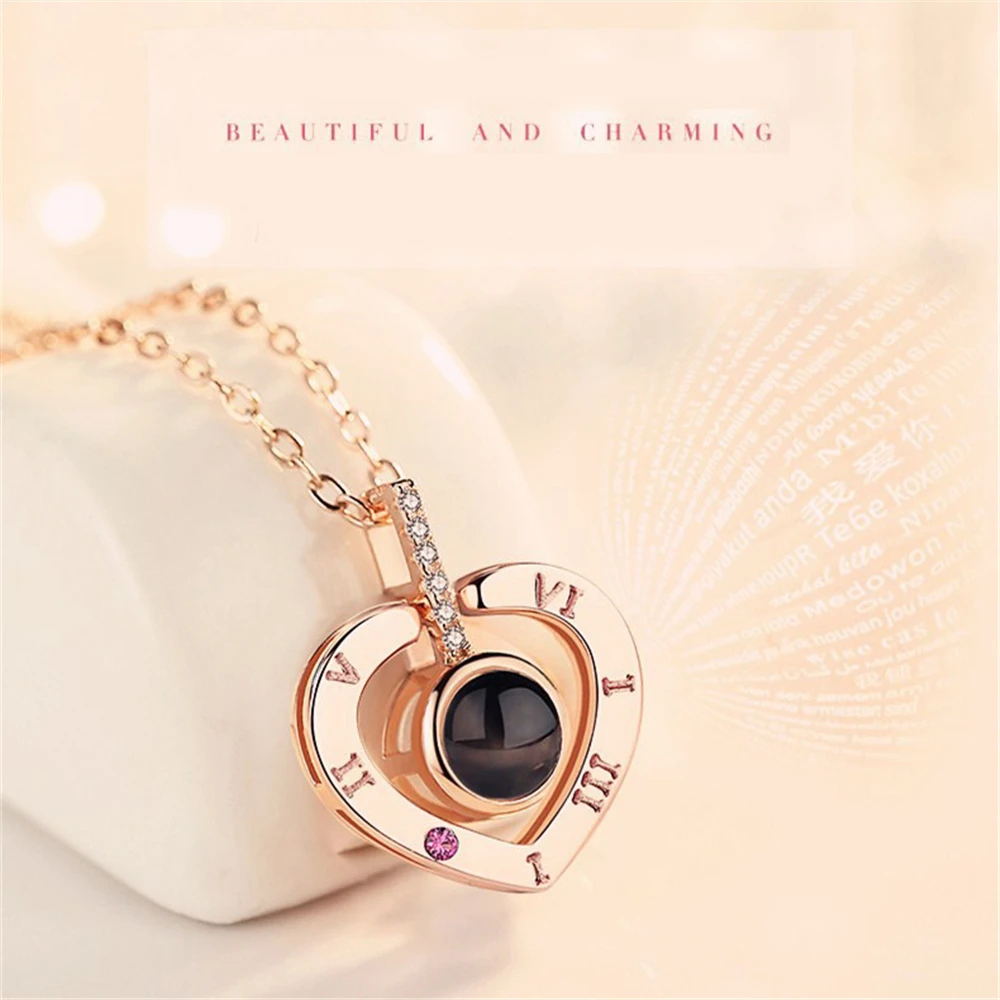 2020 сердце тренд ожерелье воспоминания о романтической любви письмо для женщин 100