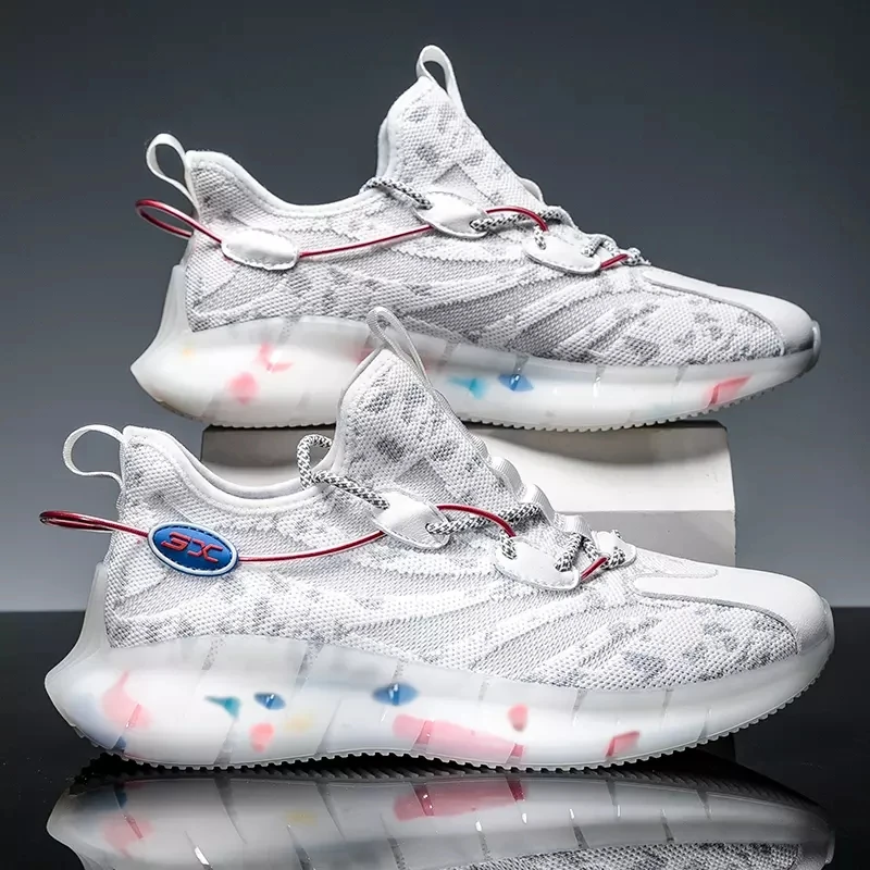 Кроссовки Daveshoes мужские легкие модная повседневная обувь на шнуровке дышащие для