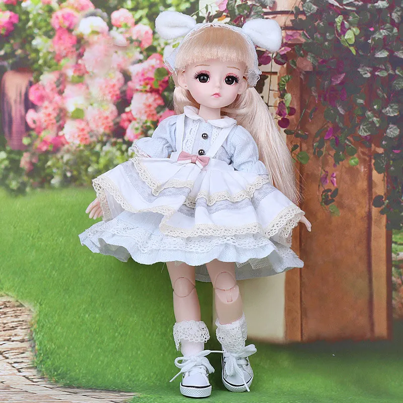 

Шарнирная кукла 30 см с 15 подвижными суставами, милое лицо, имитация ресниц с школьным костюмом, игрушки «сделай сам», кукла, лучший подарок н...