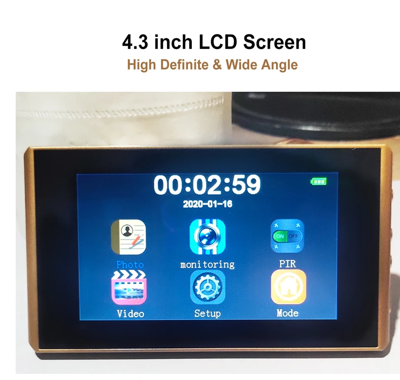 Электронное кольцо с автоматической записью цифровой дверной глазок ночным