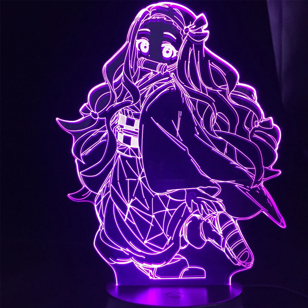 

Kimetsu No Yaiba Led Manga Lamp Anime Demon Figure Slayer Night Light For Bedroom Decor Kamado Nezuko Nightlights Indie Kid Gift