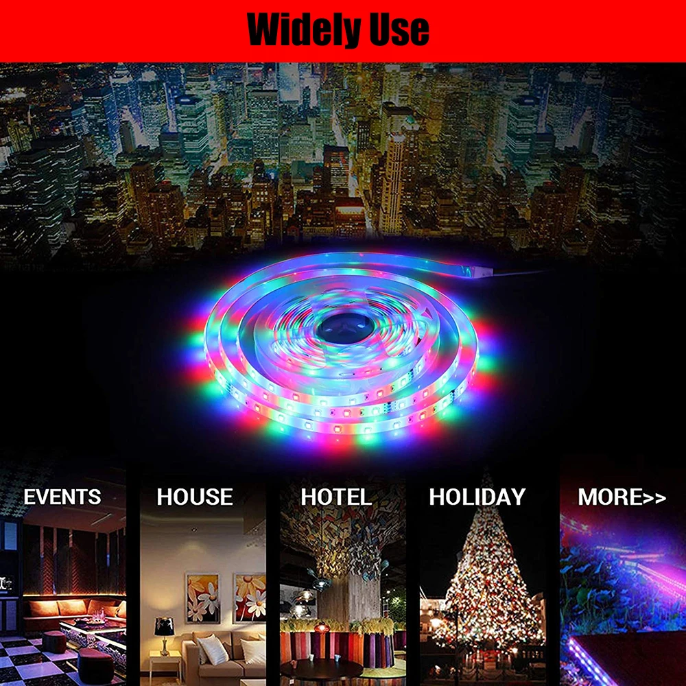 

12V LED Strip SMD RGB Tape 5050 2835 Flexible Led Light Strip 5M 10M 15M Diode Tape with Remote Control for Home Decoration