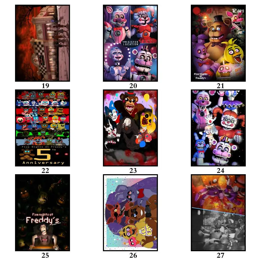 46 designs five nights freddy whitepaper poster home decal art painting funny wall sticker for coffee house bar free global shipping