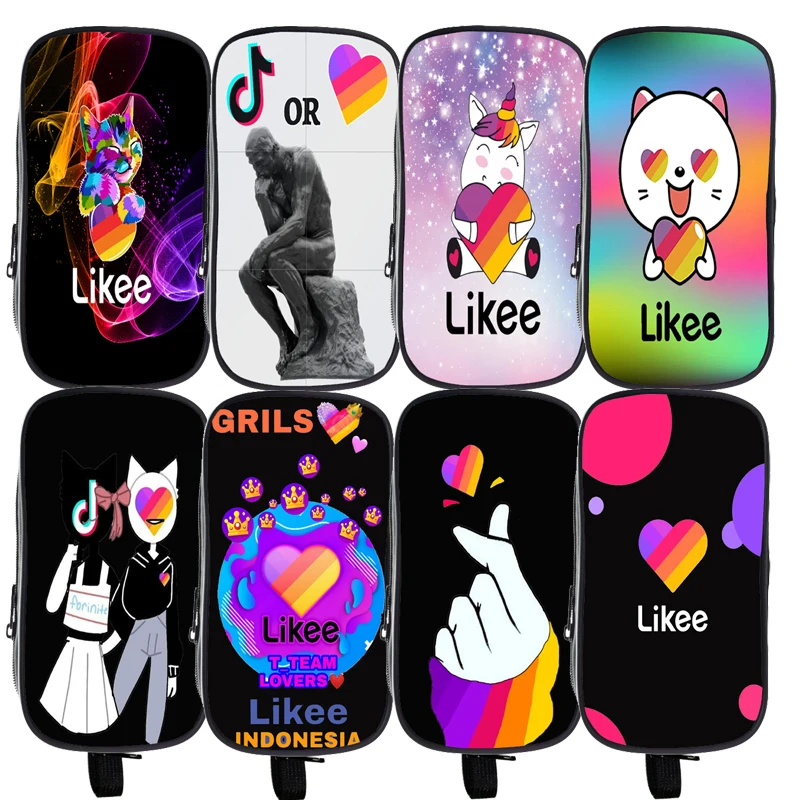 

3D "LIKEE 1 (Like Video)" Pencil Case Likee App Cosmetic Cases Kids Women Russia Likee Pencil Box Girls Heart Cat Makeup Bag