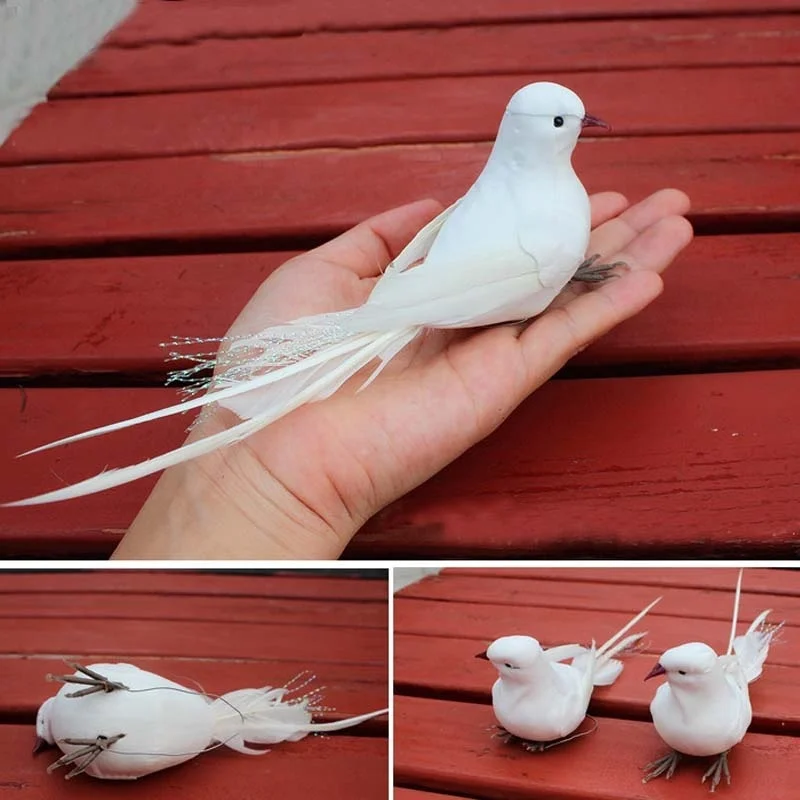 Искусственные Птицы из белой пены ручная работа для дома скрапбукинг сделай сам