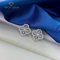 gica 100 925 sterling sparkling full high carbon diamond hollow out four leaf clover stud earrings for women fine jewelry gift