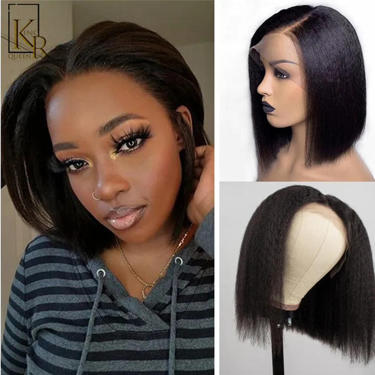 Курчавый прямой парик Боб кружевные передние парики для черных женщин плотность