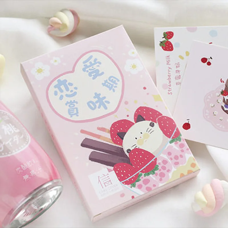 

30 листов/коробка, поздравительные открытки со вкусом напитков