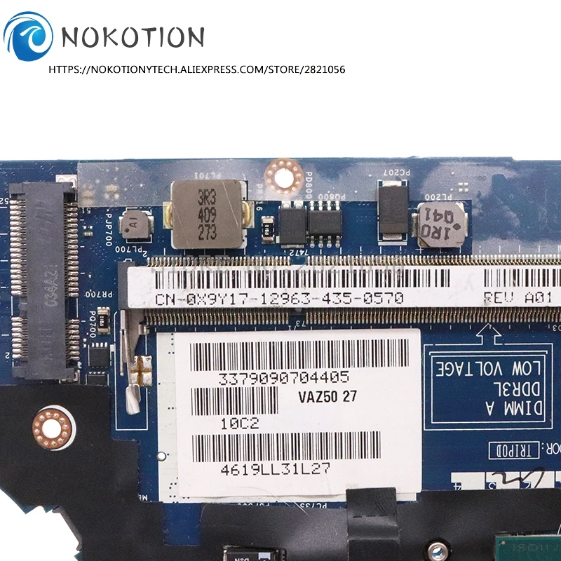 NOKOTION VAZ50 LA 9431P для Dell Latitude E7240 Материнская плата ноутбука I7 4600U Процессор CN 0X9Y17