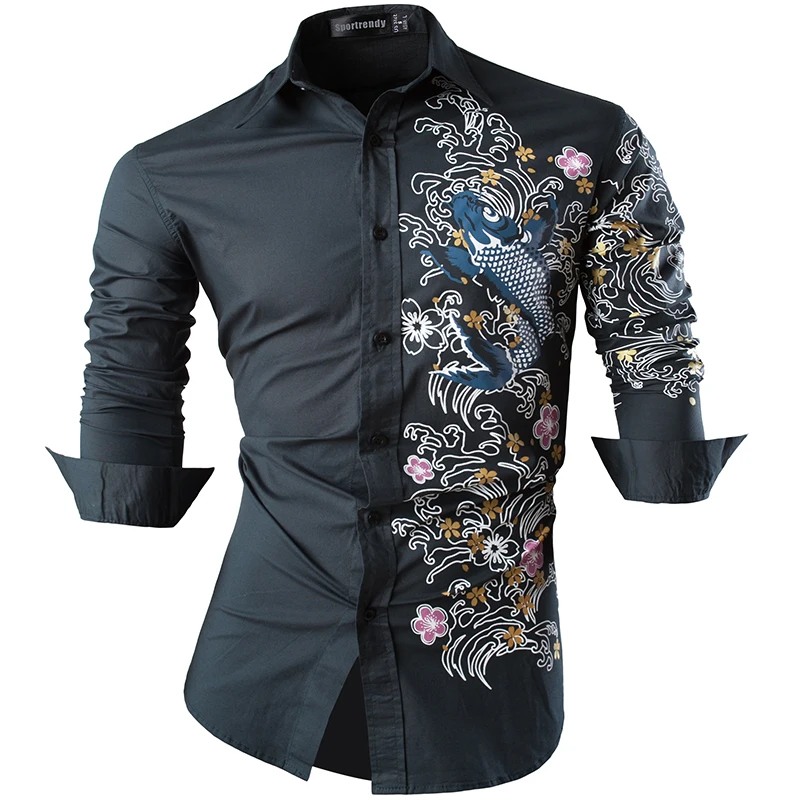 Платье рубашка sporfashion JZS091 мужское Повседневная блуза с длинным рукавом
