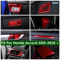 auto accessory for honda accord 10th 2018 2022 window switch armrest box door panel gear shift knob air ac cover trim