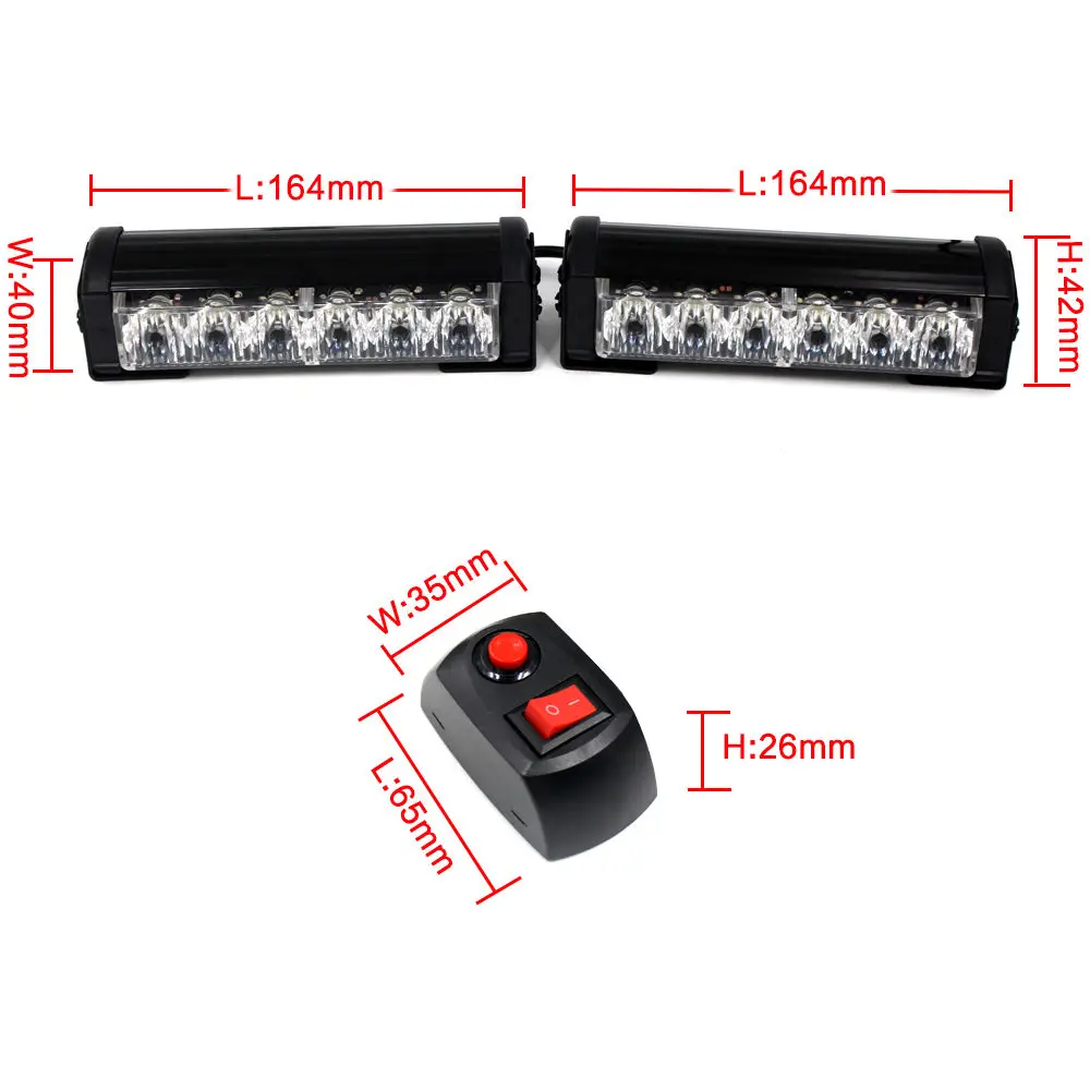 2X 6 LED Police Emergency Roof Grille Lamp Strobe Warning Bar Trailer Marker Daytime Running Lights Control Amber Yellow | Автомобили и