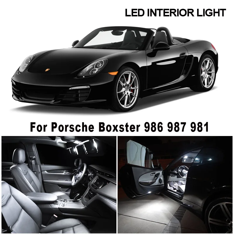 

Светодиодная интерьерная с Canbus Купол Карта светильник комплект для Porsche Boxster GTS S 986 987 981 1996-2016 автомобиля фонарь освещения номерного знака ав...