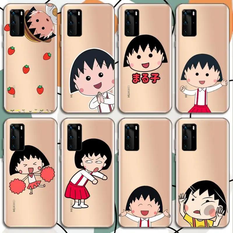 

Chibi Maruko cute cartoon Phone Case Transparent for Huawei mate 20 10 9 8 X S 5G Z Enjoy pro plus custom protective cover