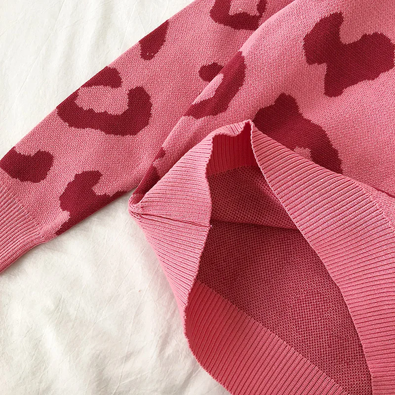 Chic Print Knitted Women Sweaters Sweet Pullovers Casual O-neck Long Sleeve Sweater Females Fashion Cute Tops Winter Jumper | Женская