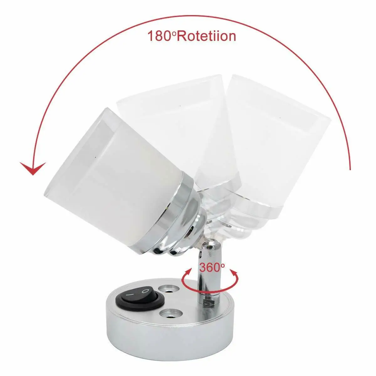 12V LED Bedside Lamp Reading Wall Spot Light Switch Boat Caravan White Camper Accessories | Автомобили и мотоциклы