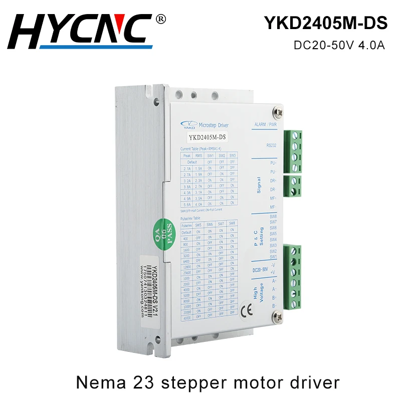 

Двухфазный драйвер двигателя YAKO YKD2405M, Цифровой привод для шагового двигателя Nema 23 диаметром 4,0 А, 32 бита