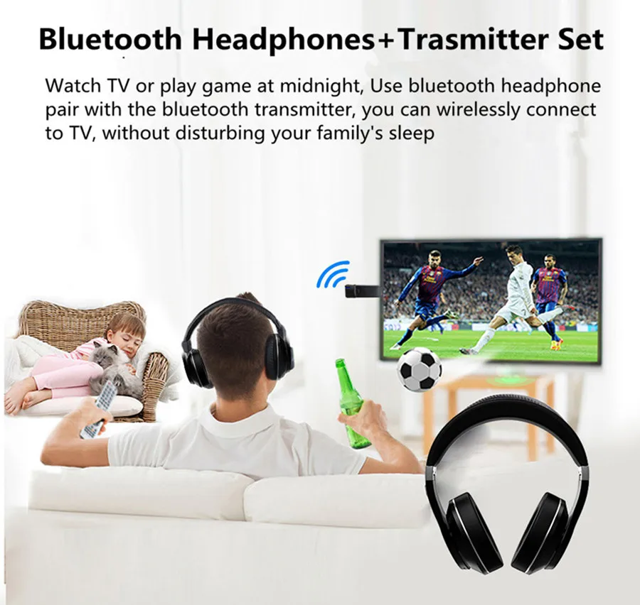 Aptx низкой задержкой Bluetooth наушники + USB аудио передатчик для ТВ PS4 ноутбук