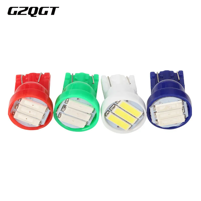 500X T10 3 SMD 7014 LED 3SMD 7020 1 Вт белый синий красный зеленый желтый W5W клиновидная лампа