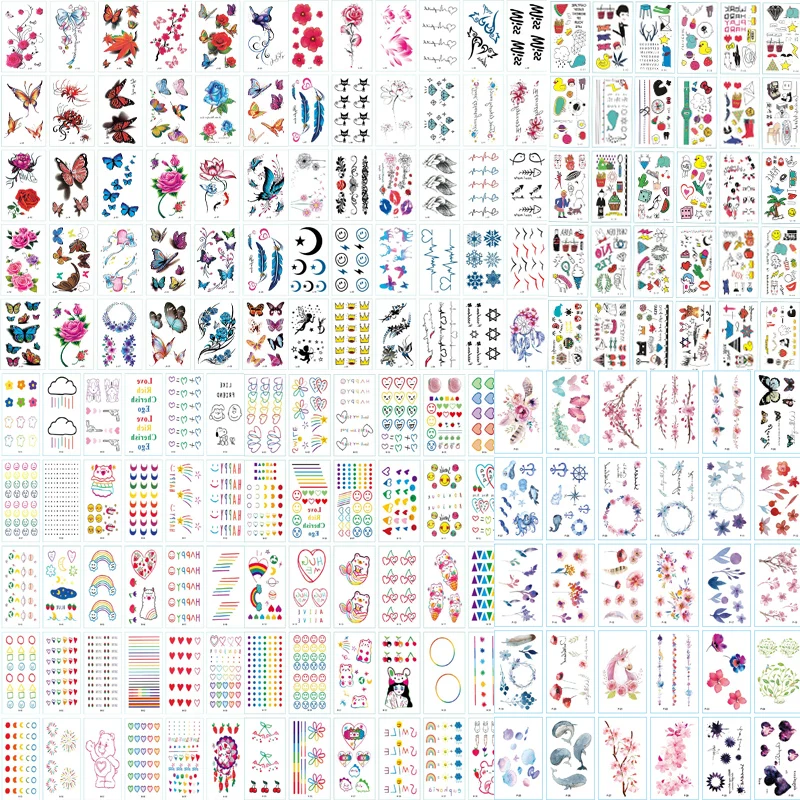 Горячие Маленькие Сексуальные губы лист черный Мультфильм Временные татуировки