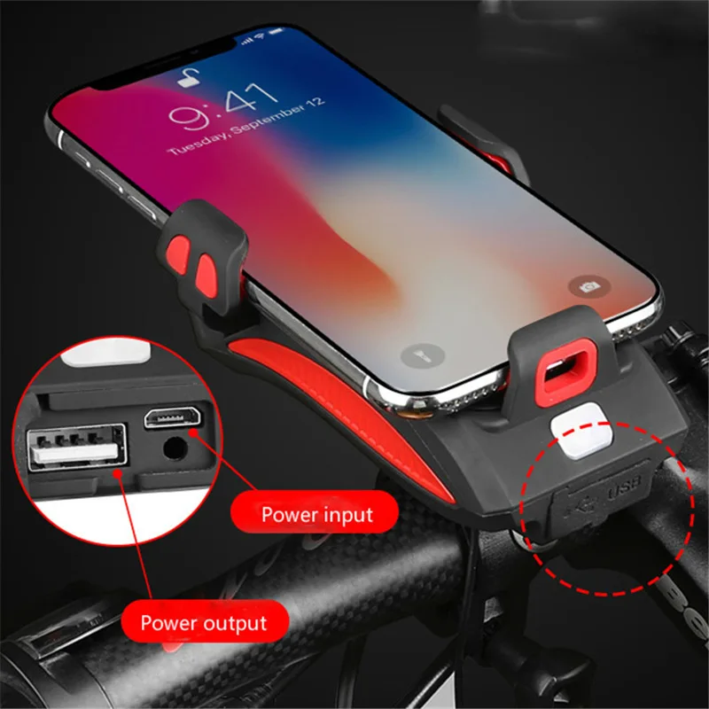 Многофункциональный 4 в 1 велосипедный светильник USB Зарядное устройство