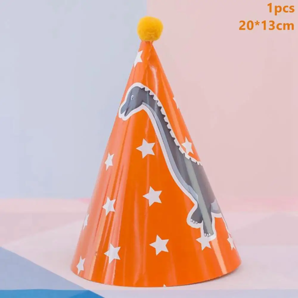 Taoup, дикие животные, одноразовые столовые приборы, динозавры, вечерние принадлежности, Веселый динозавр, на день рождения, Вечерние Декорации для детей, сафари, джунгли - Цвет: Dinosaur Hat 4